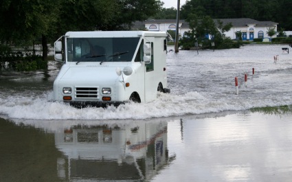 Truck Driving Through Flood